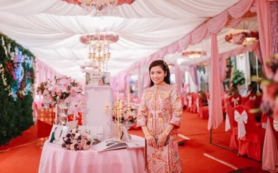 Cô dâu Ngọc Anh trong đám cưới của mình