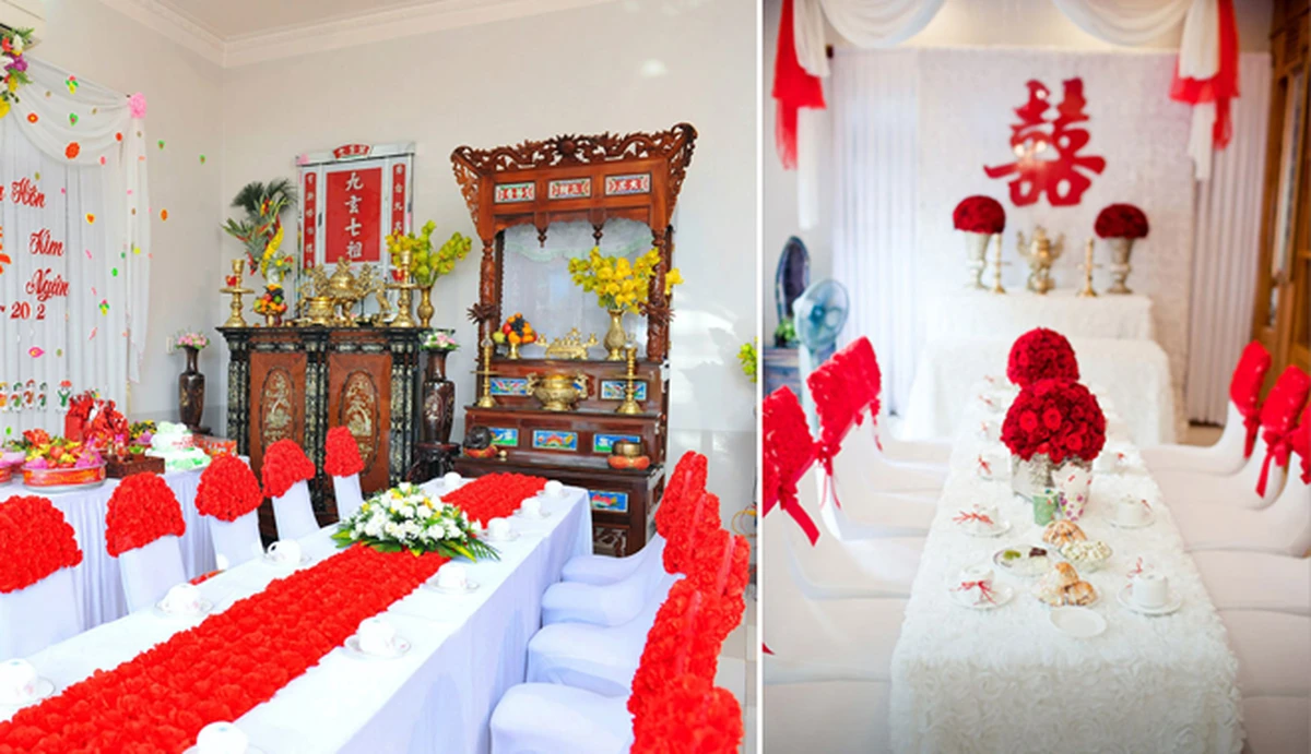 Bàn thờ gia tiên được trang trí chỉn chu, trang trọng để ngày trọng đại thêm phần ý nghĩa