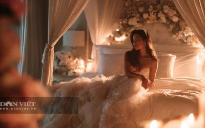 Phòng tân hôn lãng mạn với nến, hoa tươi và không gian riêng tư dành cho cô dâu chú rể