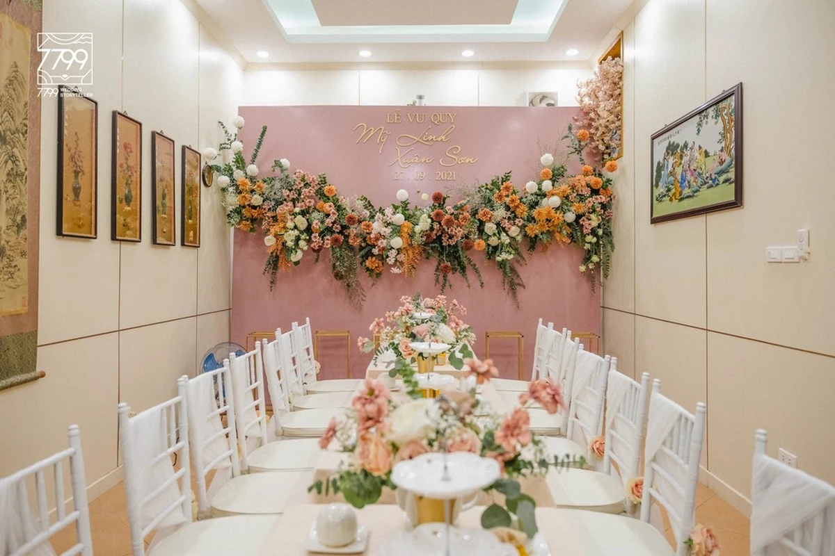 Trang trí tiệc cưới với tone hồng dịu dàng 