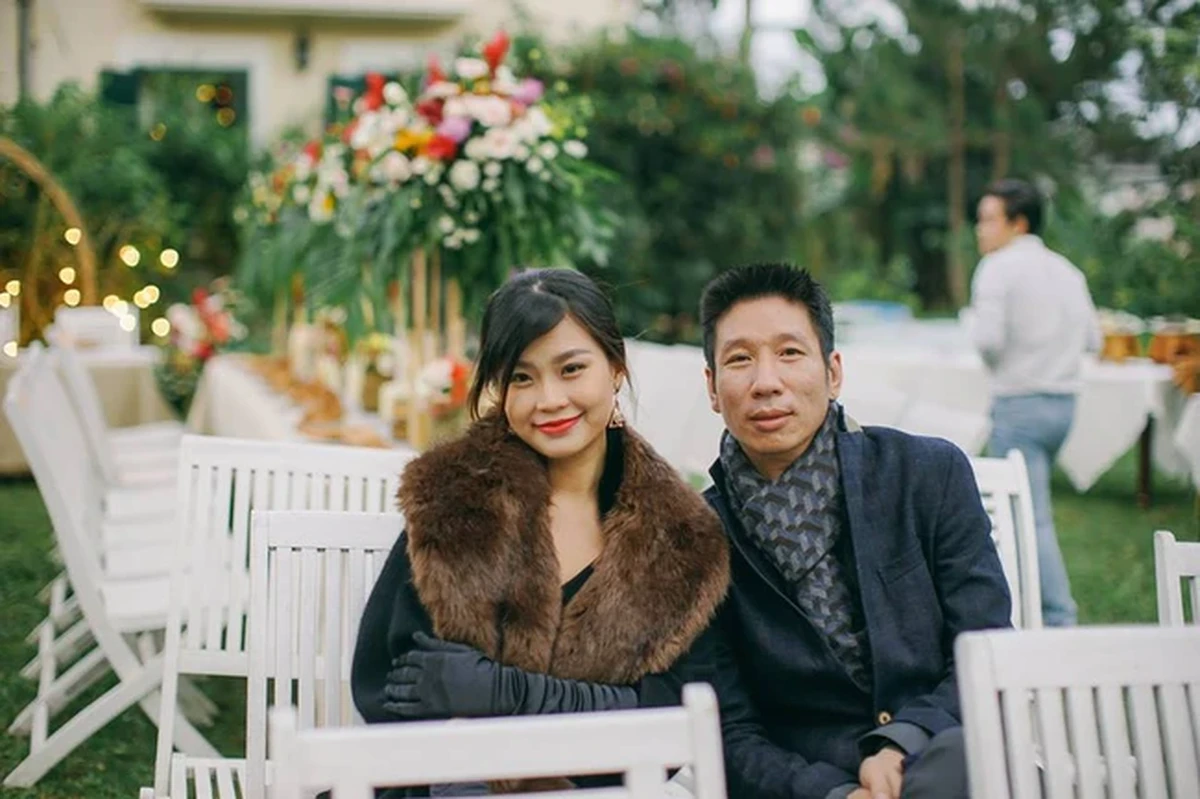 Á hậu Diễm Trang và ông xã cũng đến chung vui