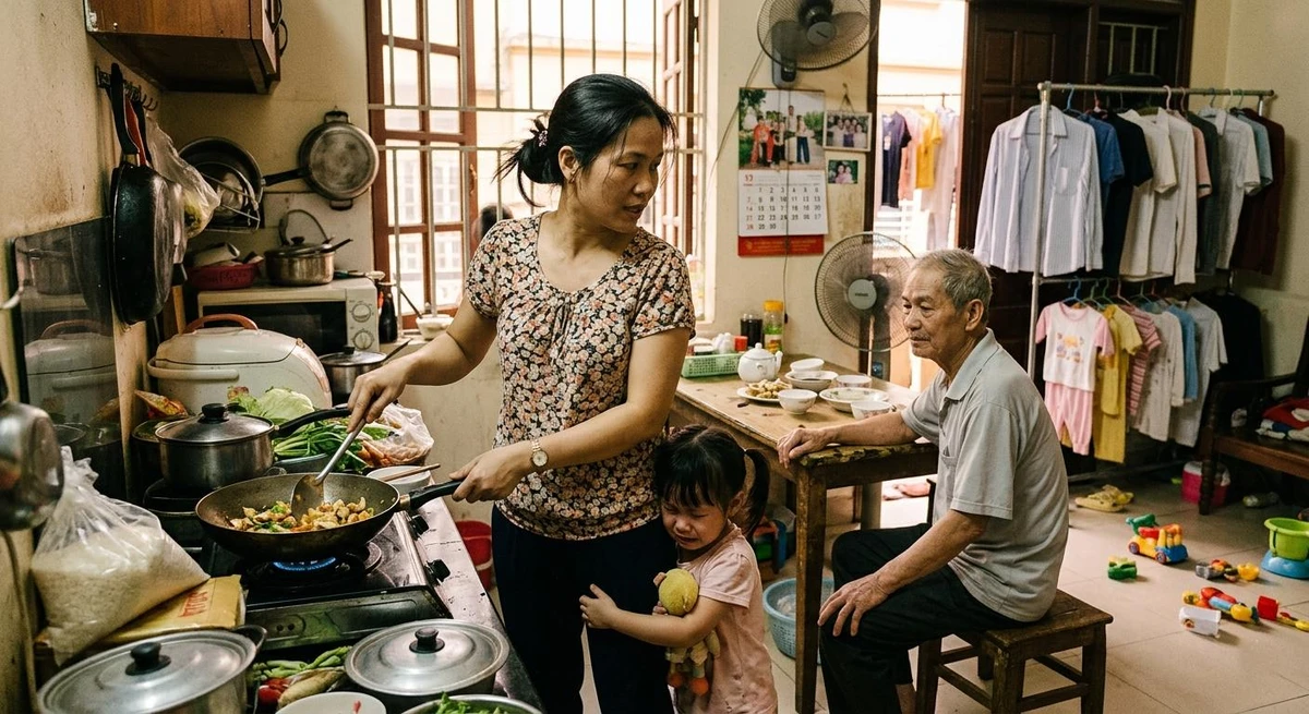 Bà nội trợ phải lo chu toàn việc nhà