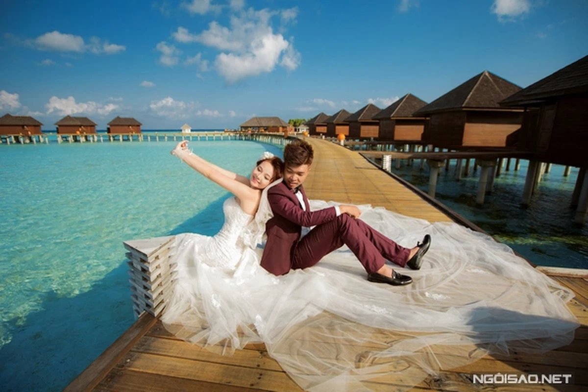 Maldives đẹp nao lòng trong bộ ảnh cưới 500 triệu đồng của cặp đôi 9X Sài Gòn