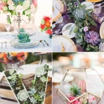 Trang trí đám cưới mùa Xuân tươi mát cùng hoa sen đá